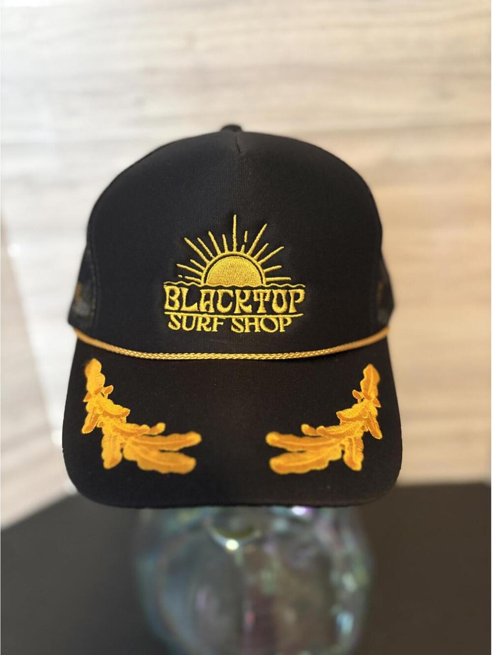 Blacktop Surf Shop Trucker Hat Captains Snapback Embroidered New W Tag